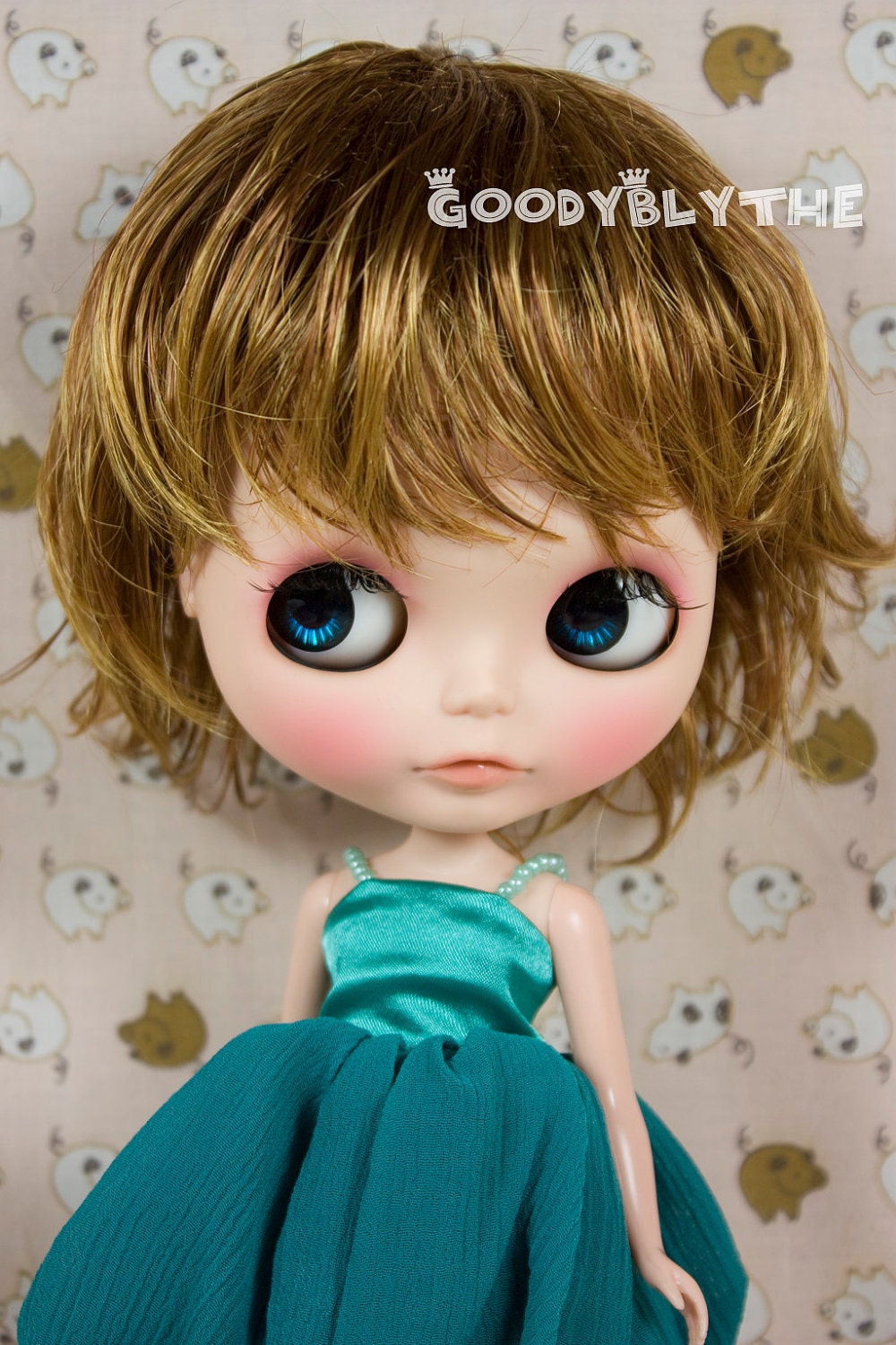 12" Goodyblythe Hair Wig for Blythe Gold Fay Highlight W262