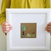Bunny and Poppies Fabric Papercut with frame