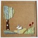 Bunny and Poppies Fabric Papercut with frame