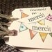CLEARANCE Thank You Tags, Merci, Assorted Kraft Bunting, Hand Stamped, Set of 10 manila tags