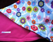 Fleece Toddler Baby Blanket  'Pink Peace' BUG HUG for Girls