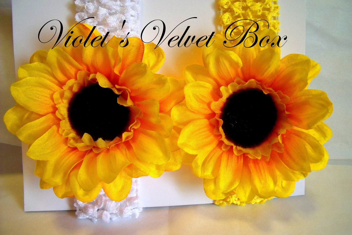 SUNFLOWER- Yellow Bow Headband- Baby Girls- SALE PRICE