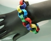 80s Italian Modern Memphis Style Anodized Metal Bracelet Statement Size