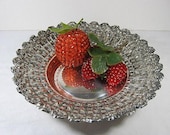 Vintage Silverplate Bowl Huge DAISY Rim Tarnish Daisies Basket