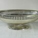 Vintage SILVERPLATE Pedestal BOWL Oval Cut Work Rim Tarnish