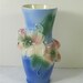 Vintage Dogwood Vase Royal Copley Blue Pink Flowers