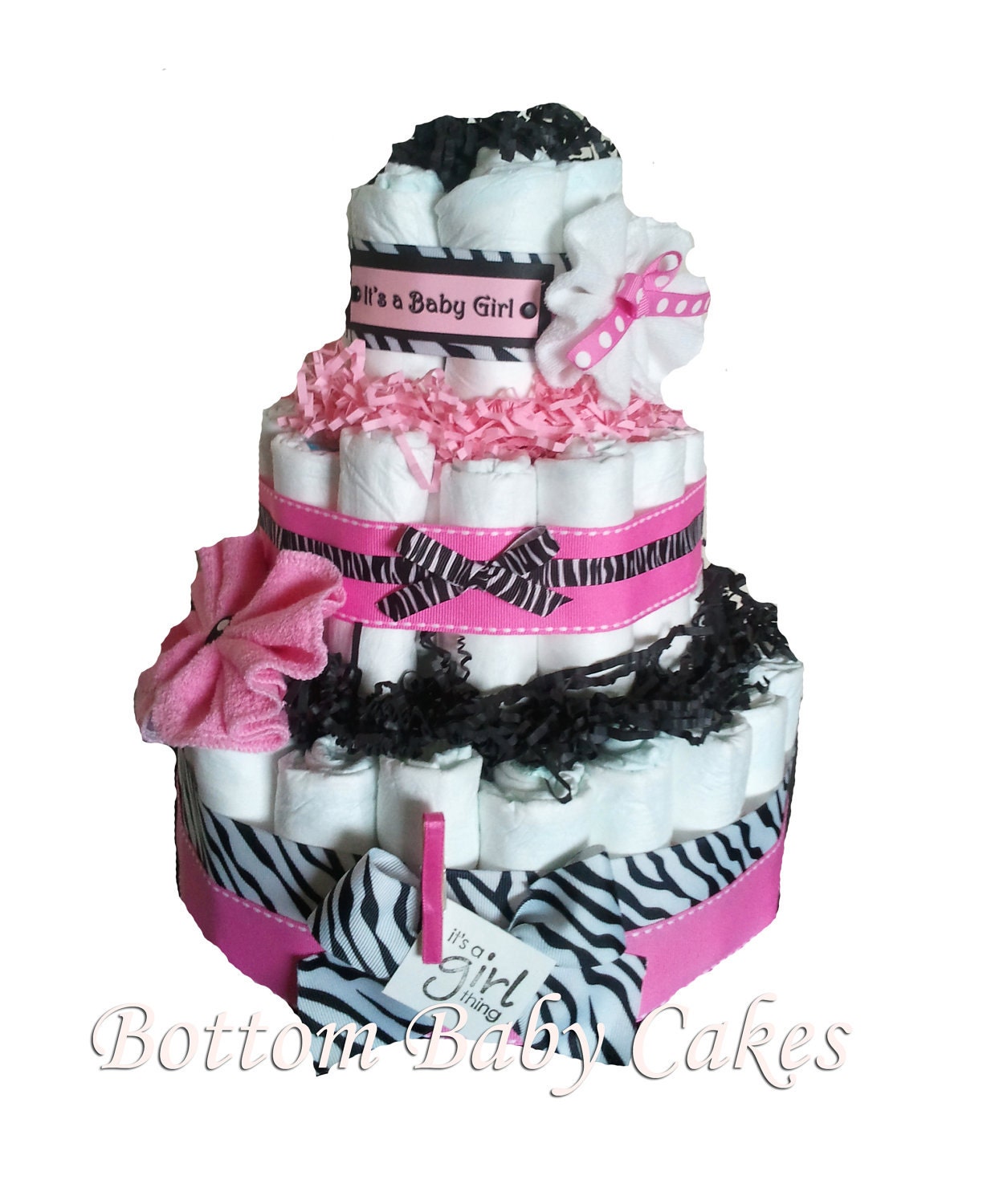 zebra diaper cake