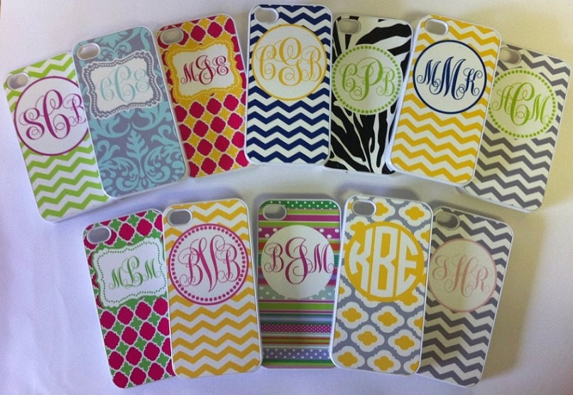 PERSONALIZED MONOGRAMMED Cell IPhone Case- Iphone 4/4S,- Pick Your Design