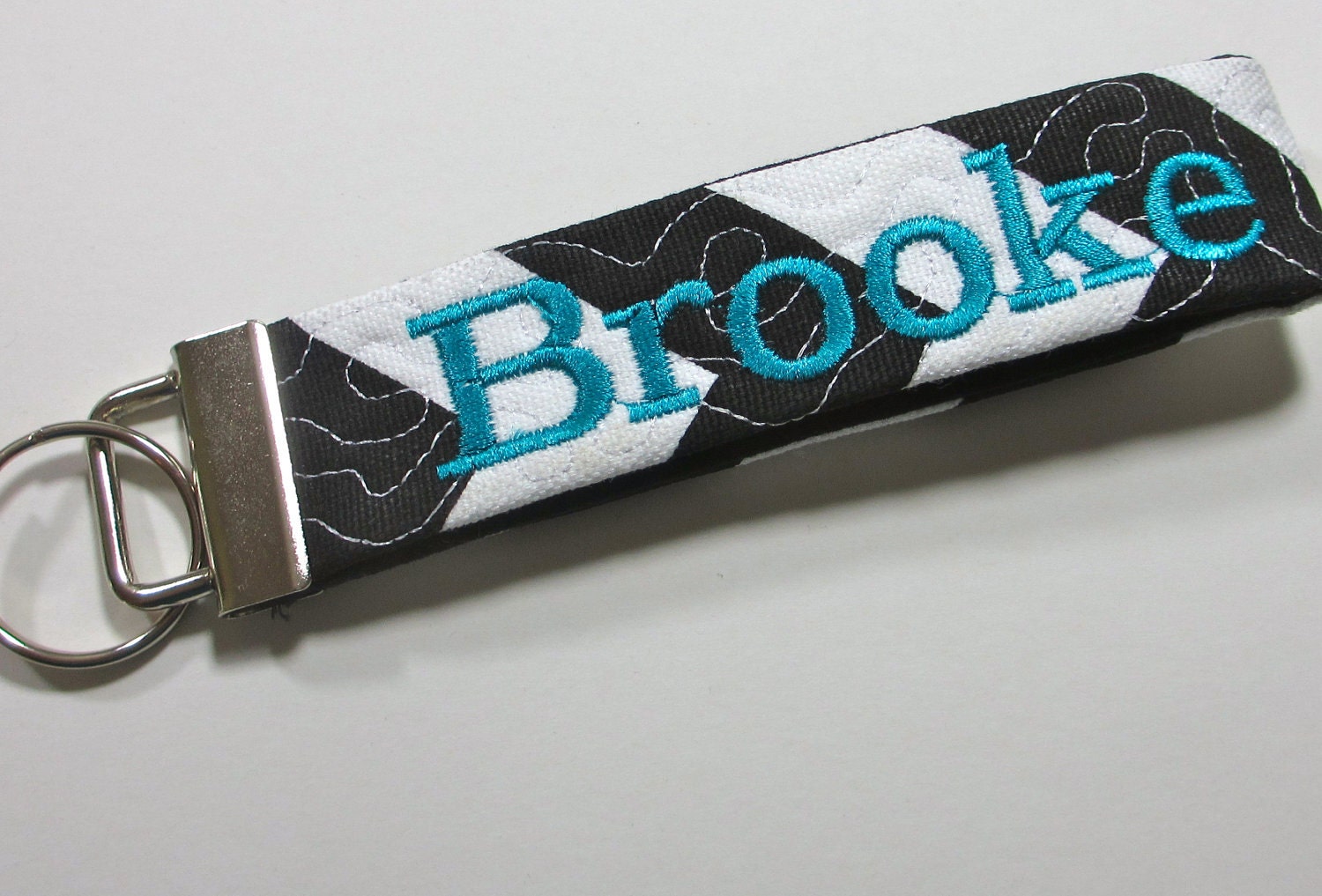 Personalized Quilted Fabric Key Fob/ Wristlet