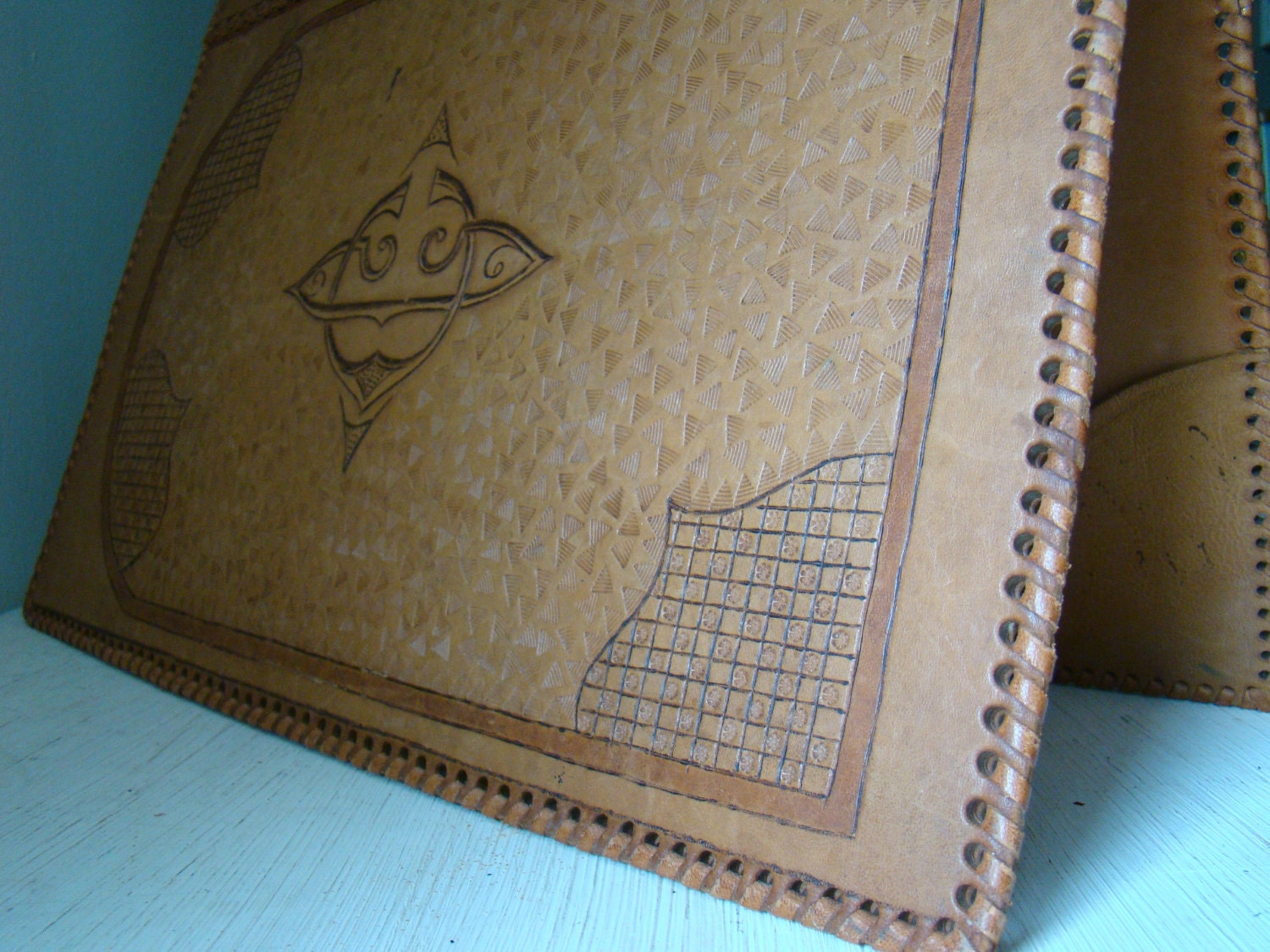 large vintage leather portfolio