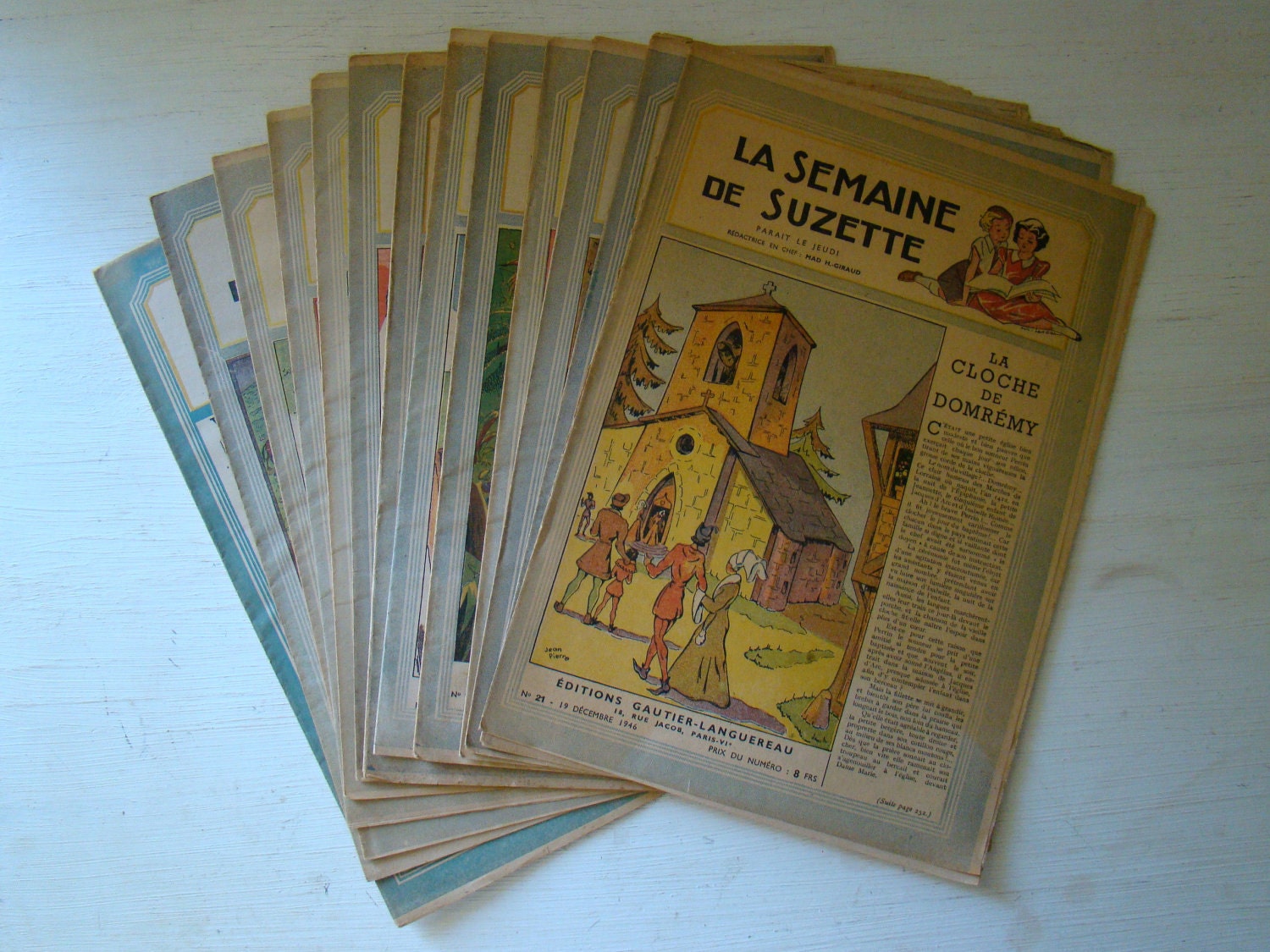 french magazine for girls, collection of 13 magazines from the 1940s