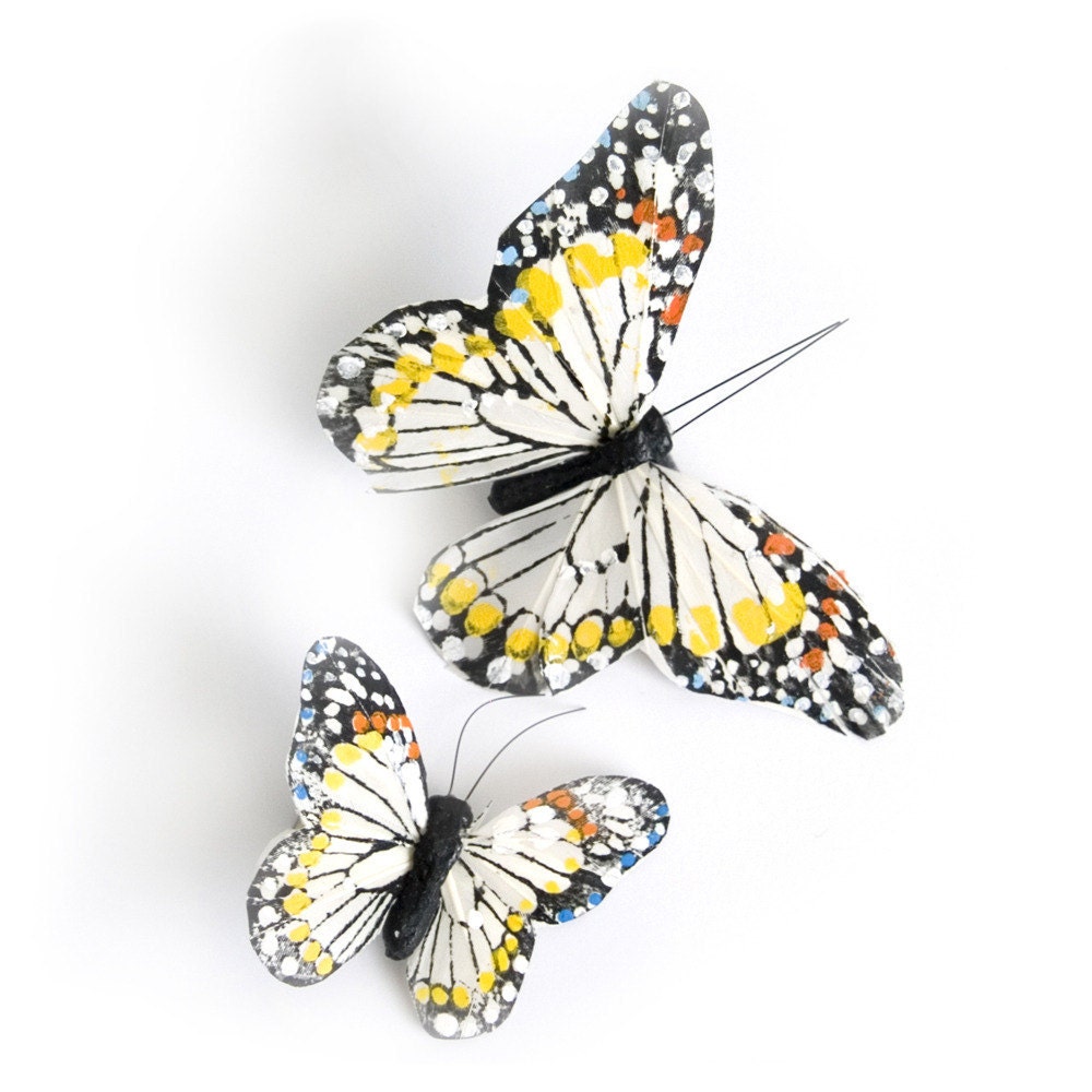 Monarch Butterfly Clips - Ivory