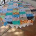 Charming Vintage Patchwork Quilt with Denim Backing