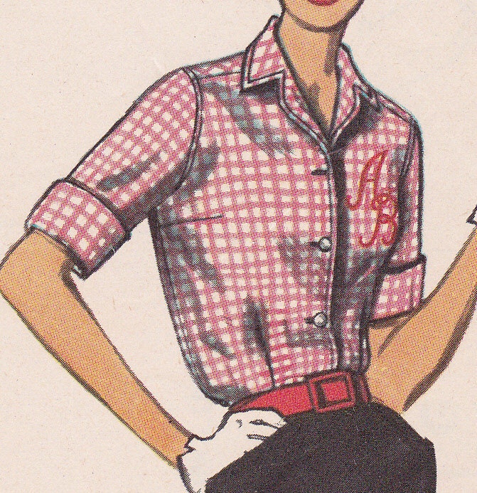 50's Sewing Pattern Simplicity 2195 Miss Women Fitted Blosue Shirt Alphabet Transfer Size 40 Bust 42 Complete