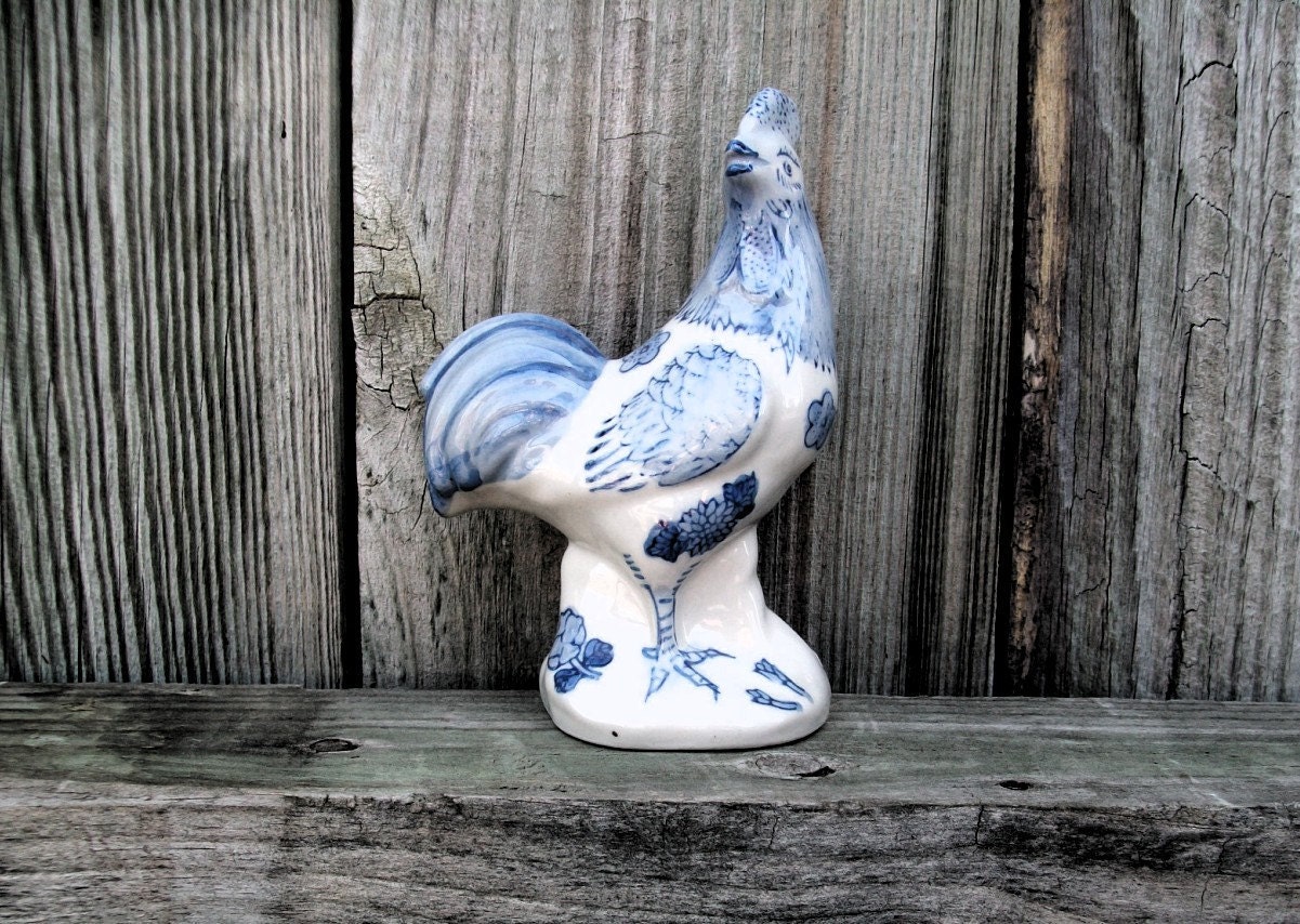 porcelain rooster statue