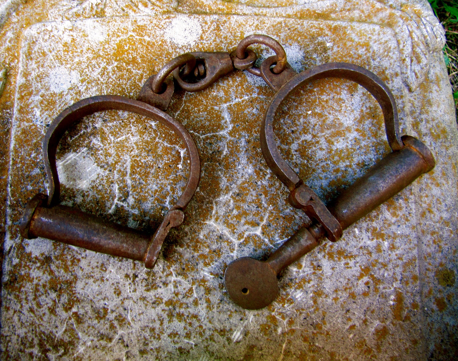 Rusty Antique Iron Old West Handcuffs from Moab by mattziekattzie
