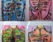 The Beatles Sgt. Peppers Lonely Hearts Club Band Watercolor Paintings (Set of all 4)