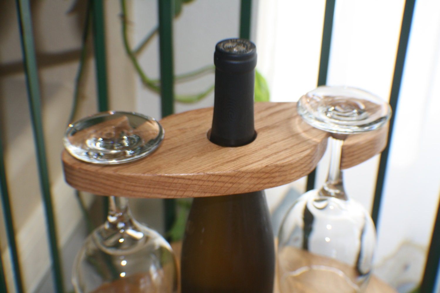 Oak wine glass caddie