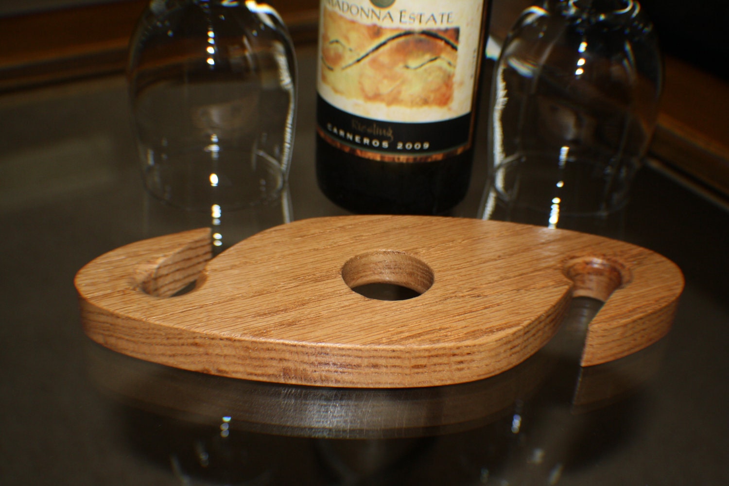 Oak wine glass caddie