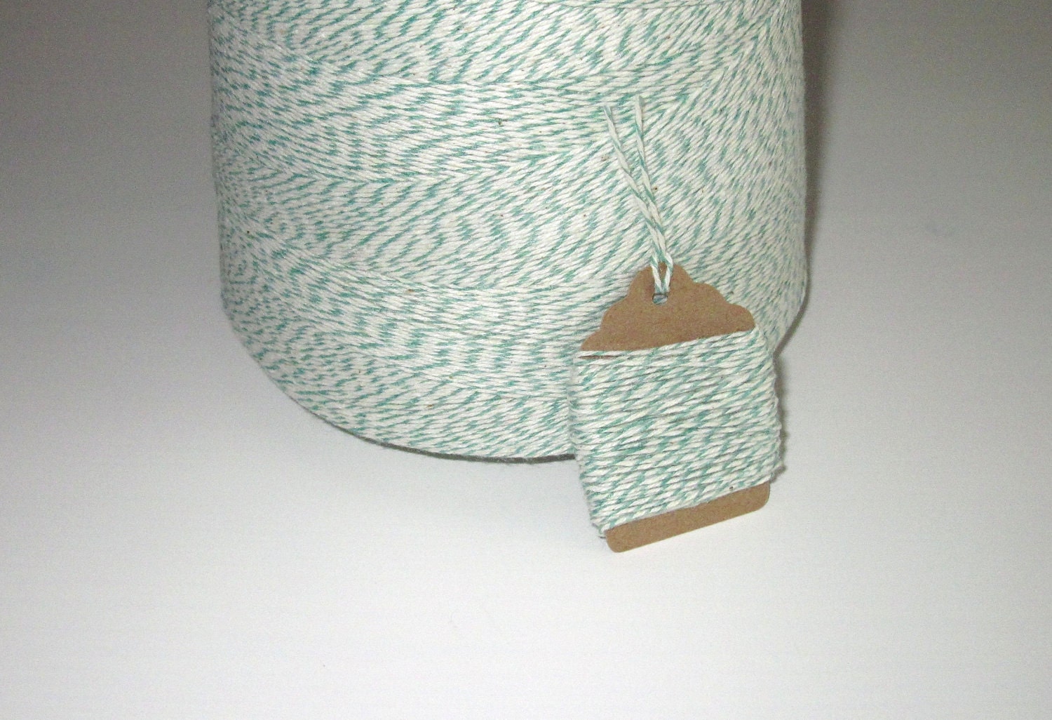 50 Yards of Light Green and White Baker's Twine