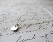 Tiny silver disk necklace - simple silver necklace - tiny everyday necklace