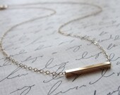 Gold bar necklace - simple bar necklace - modern gold jewelry