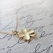 Simple gold clover necklace - shamrock necklace - lucky gold jewelry