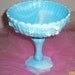 Vintage Fenton Blue Slag Bowl Compote Candy Dish Collectible