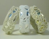 Crochet Lace Bangle Bracelet Silver or Gold