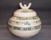 Covered Jar, utility covered bowl, handmade ceramic pottery, cottonball container, cookie jar