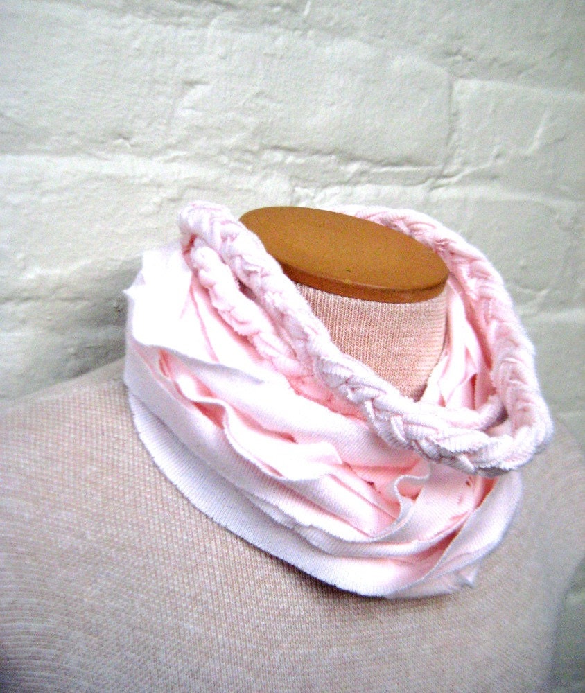 girls scarf - braided pale peach- kyandkin