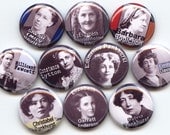 SUFFRAGE Suffragettes BRITISH Feminist Feminism 10 Pinback 1" Buttons Badges Pins