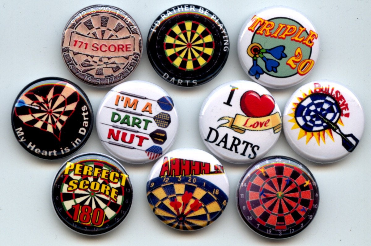 DARTS Dart Lover 10 Pinback 1 Buttons Badges Pins by Yesware