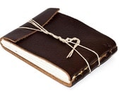 Leather Journal or Leather Sketchbook, Dark Antique Brown, Pocket Sized, Handbound Coptic Stitch - 2 3/4" x 3 3/4"