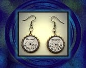 Who Cares - Clock Funny Falling Numbers Art Brass Charm Earrings