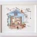 Cottage Kitchen Art. Small Houses Quote Print - Things Taste Better. 8x10