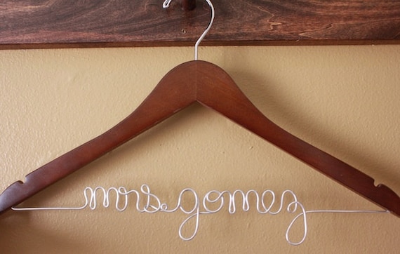 Personalized Bridal WALNUT Hanger for Brides and Bridesmaids