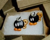 Flat Bobomb Studs Inspired by Mario
