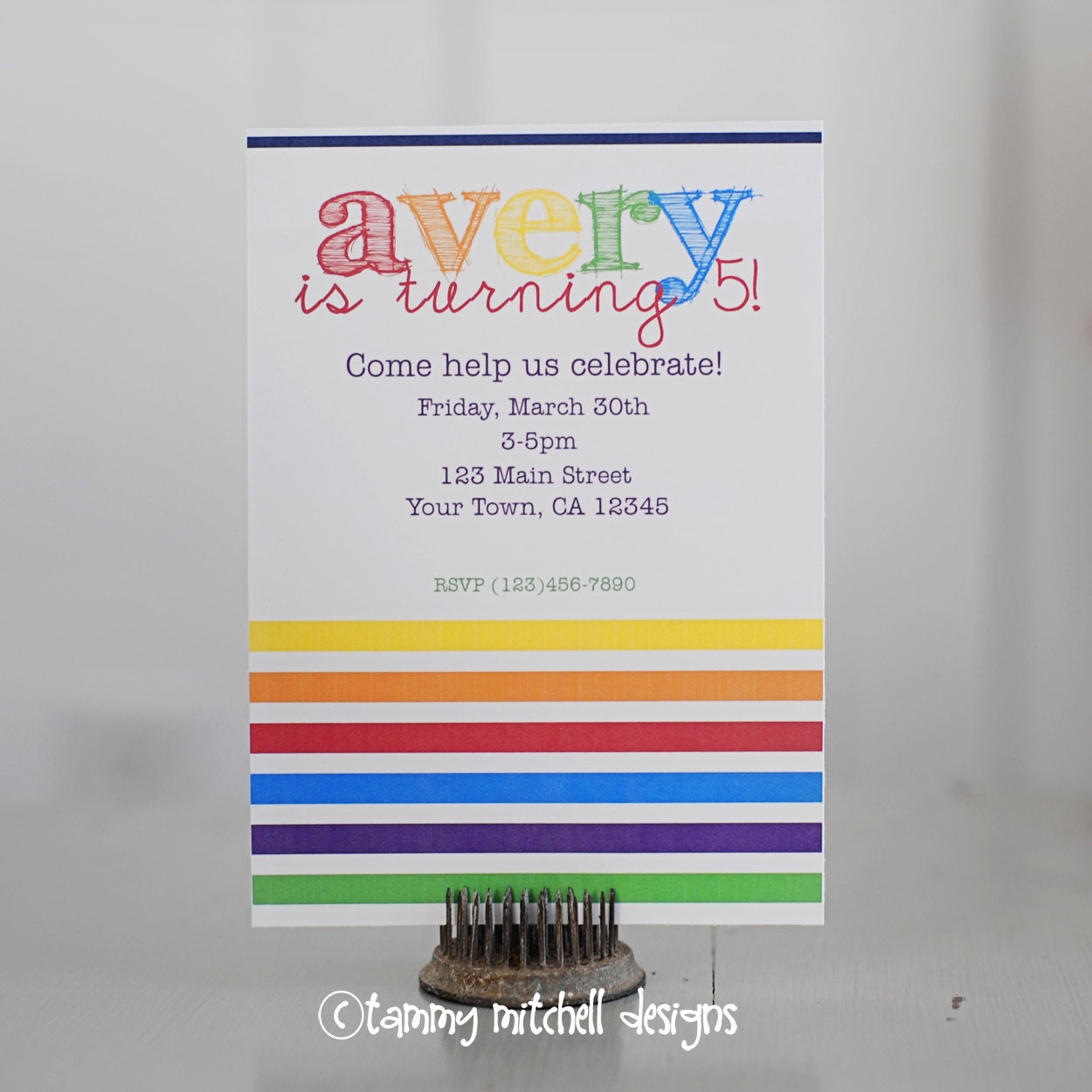 The Somewhere Over the Rainbow Art Party Painting Party Collection PRINTABLE Party Invitation