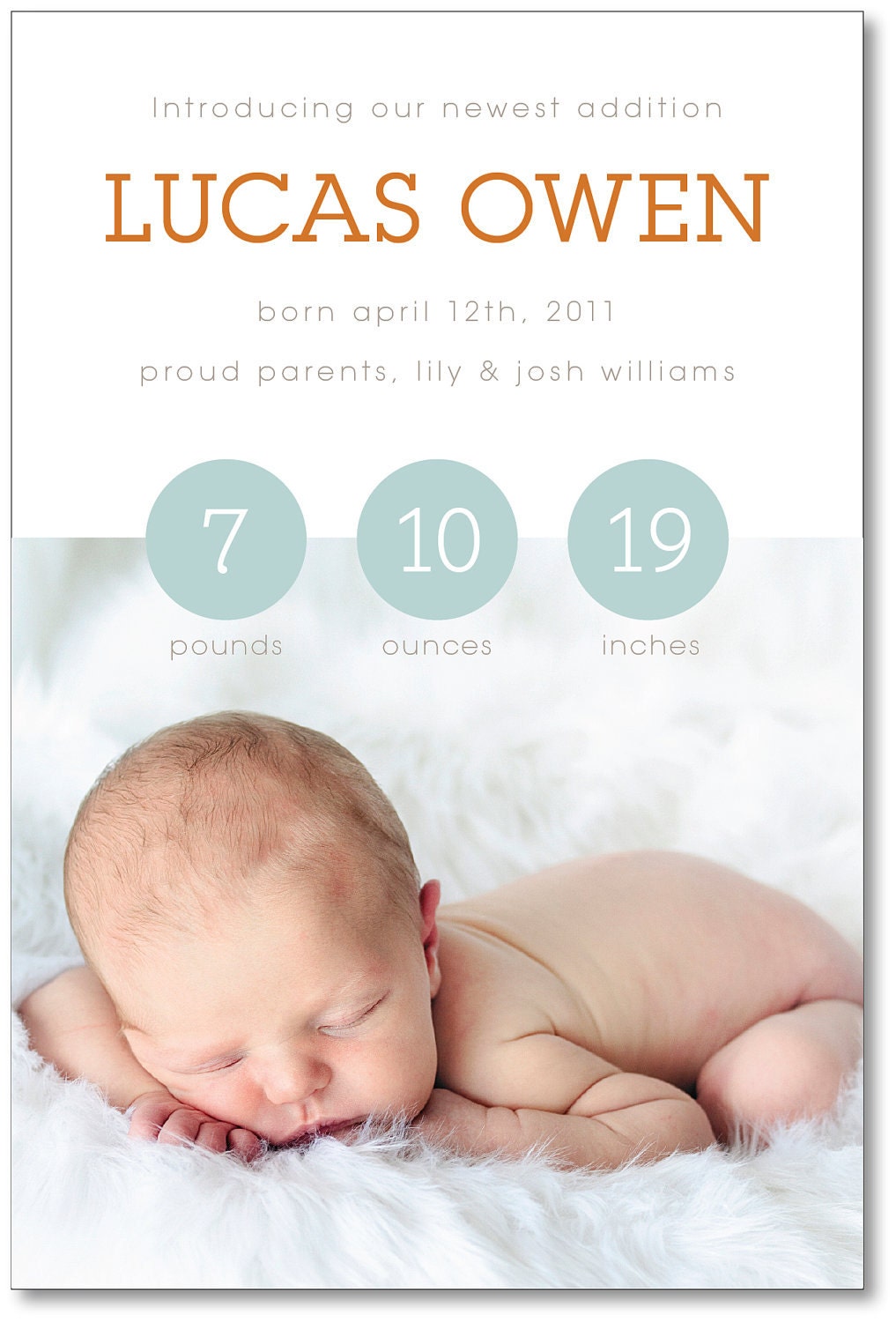 custom photo birth announcement - circles
