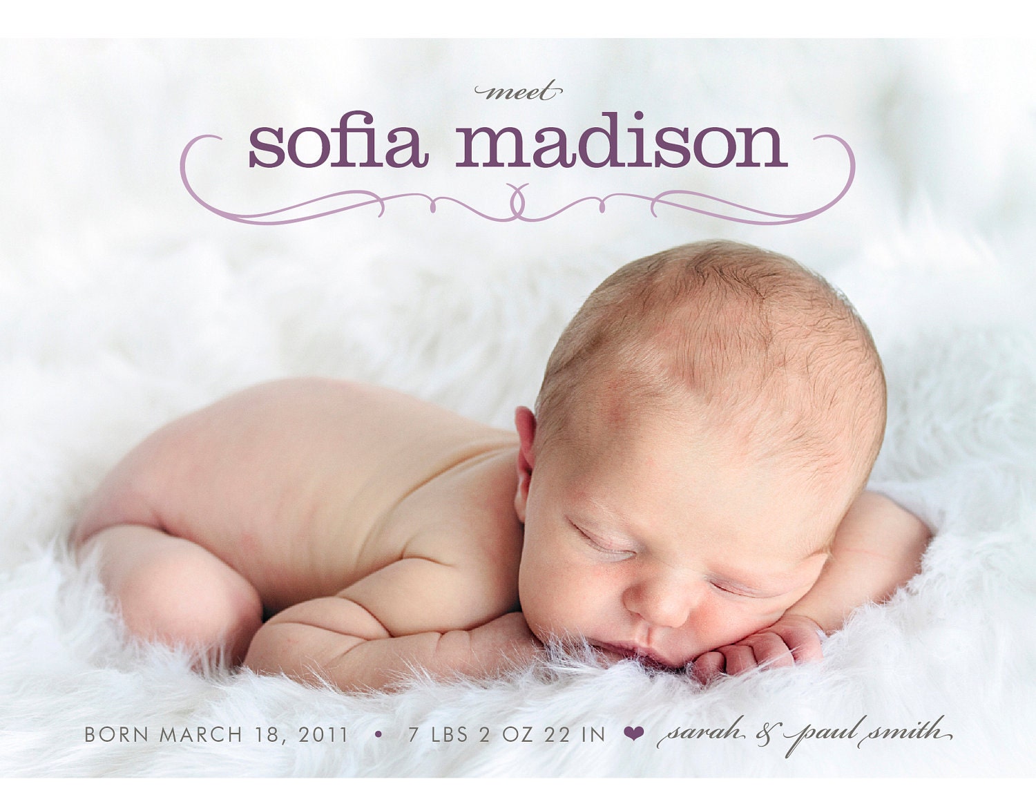 custom photo birth announcement - swirl