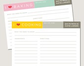 printable custom personalized recipe card
