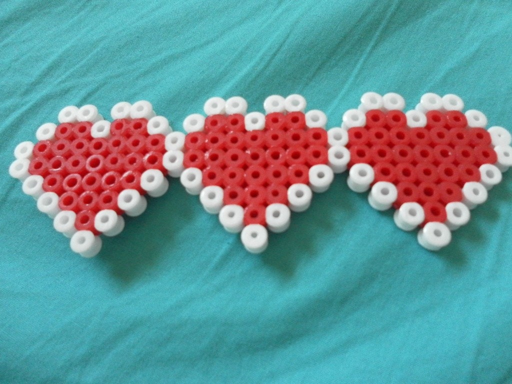 Zelda heart meter perler bead geek magnet full nintendo