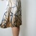 SALE Satin skirt with scarf - horse riding girt print in nude/beige brown grey - ooak - small medium size - US 6 8 - by Bartinki