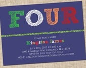 Printable Boys Birthday Invitation, Personalized Digital Design, DIY