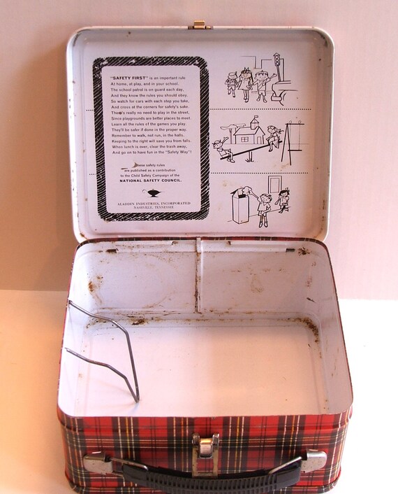 plaid lunch box