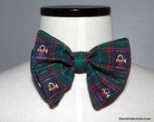 Green and red plaid bow tie
