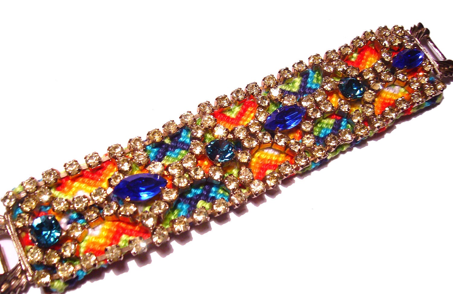 Wide Rhinestone Friendship Bracelet - Exotic Bliss II (ready to ship)