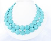 Turquoise Statement Necklace - Two Strand Turquoise Bridal Jewelry -Beach Wedding Jewelry Destination Wedding