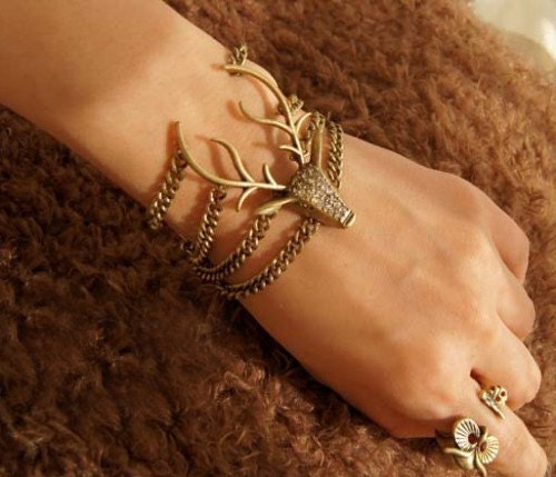 Exaggerated the mysterious elk retro unique gift bracelet 600